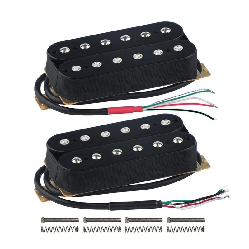 FLEOR Electric Guitar Humbucker Pickups Ceramic Double Coil Guitar Bridge Pickup & Neck Pickups Set-Black - Image 1